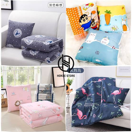 Bantal selimut karakter lucu