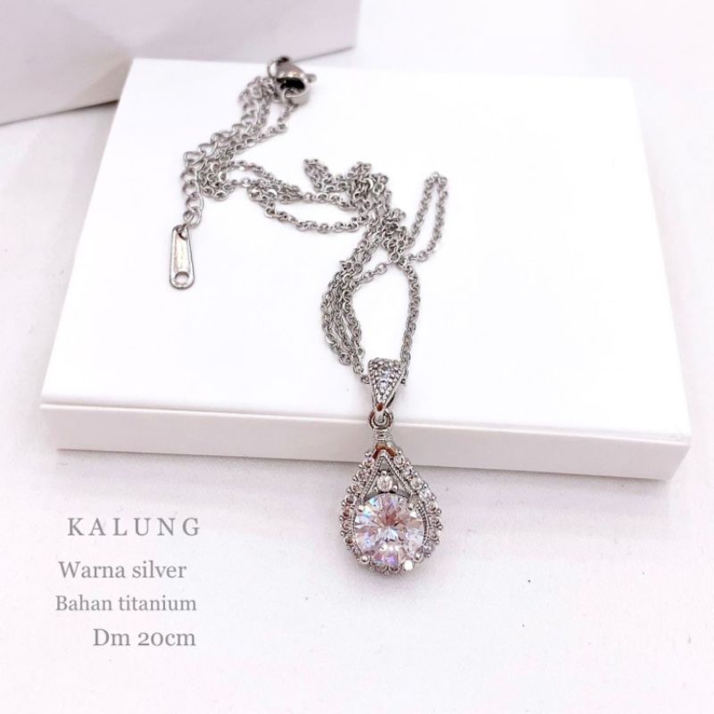 Kalung Titanium asli Kalung Titanium silver Premium Quality Anti karat anti alergi Necklace Stainless Steel ori K05