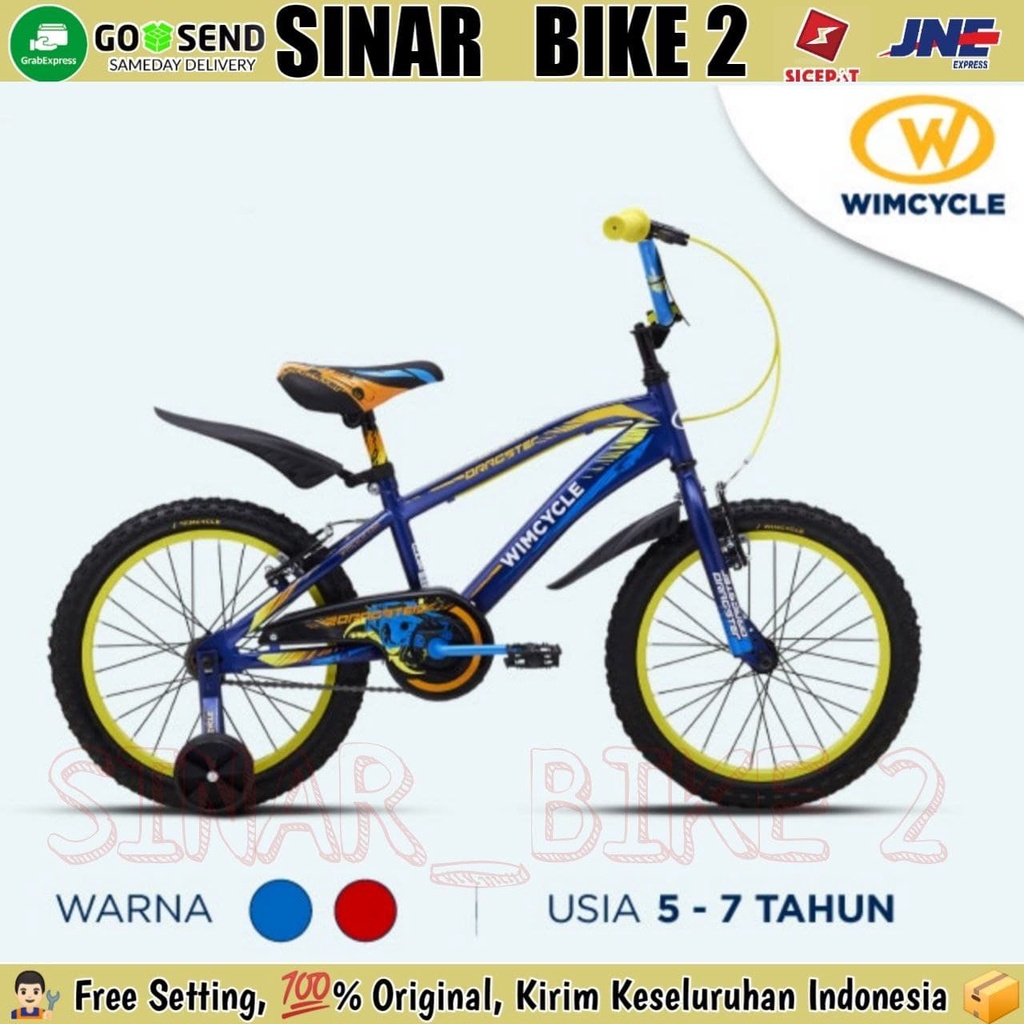 Sepeda Anak Laki Bmx 16 &amp; 18 Inch WIMCYCLE DRAGSTER Garansi Resmi