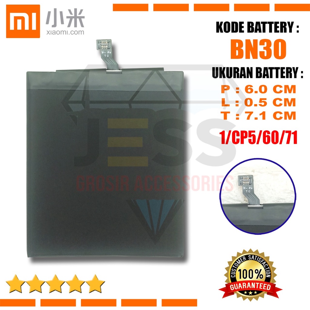 Baterai Battery Original Xiaomi BN30 &amp; BN-30 For type HP Batre Redmi 4A