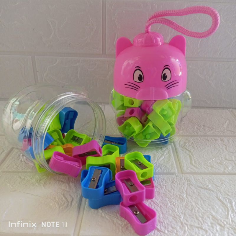 Rautan pensil toples karakter isi 24pcs