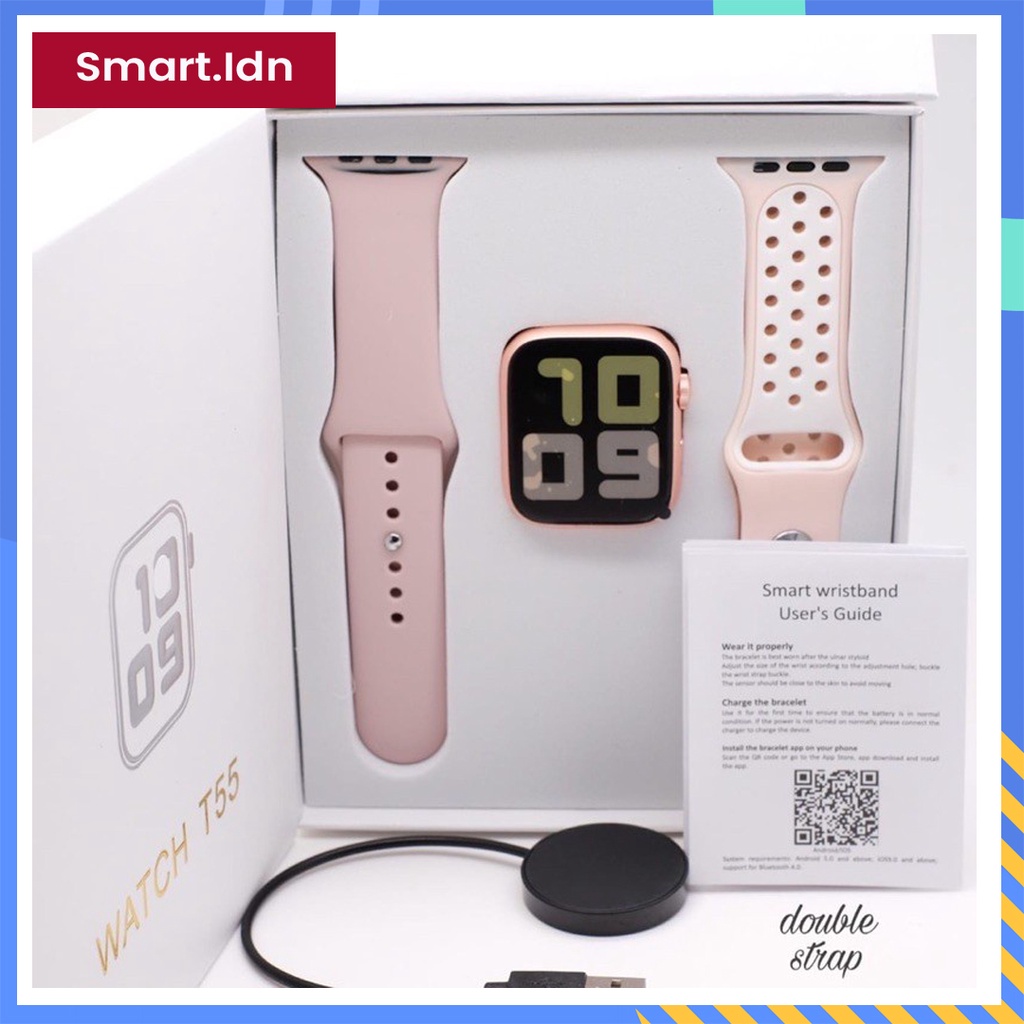 Original T55 T500 Smartwatch Jam Tangan Y68 Bluetooth Blood Pressure Watch