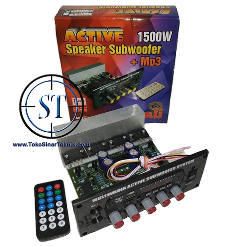 Kit Amplifier Speaker Active Aktip 1500W PMPO Stereo Multimedia Subwoofer System + MP3 Radio FM Remote TR SANKEN 2SA1216 2SC2922