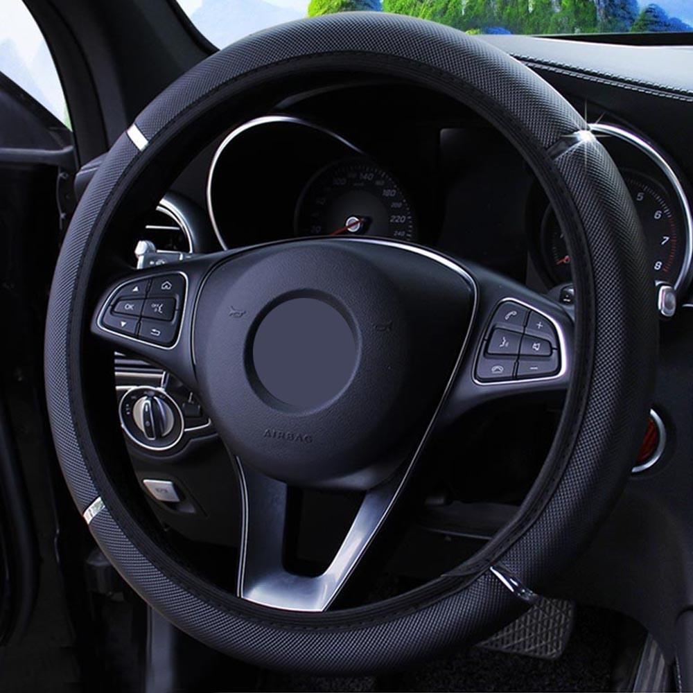 New Anti Slip Auto Decoration PU Leather Steering Covers Car-styling Universal Penutup Kemudi Mobil