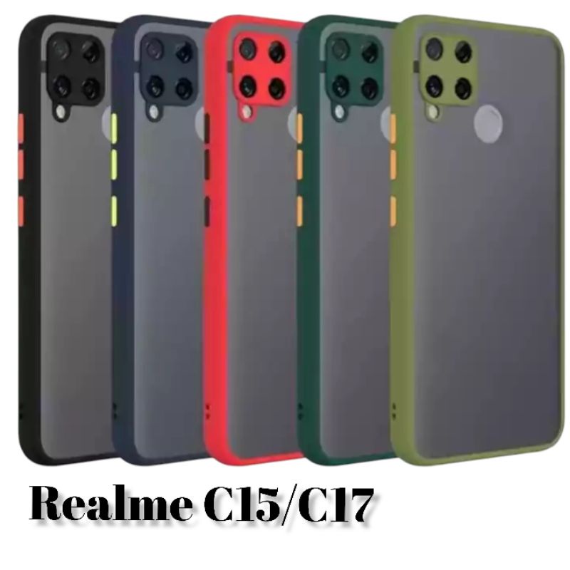 CASE MATTE REALME C15/C17 SILICON MACARON TRANSPARAN