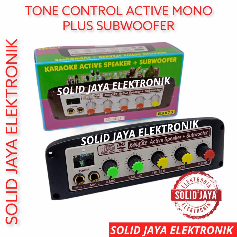 KIT TONE CONTROL AKTIF MONO PLUS SUBWOOFER MIC AKTIVE SUB WOOFER BSX73 BSX 73 BSX-73 PANEL NELC