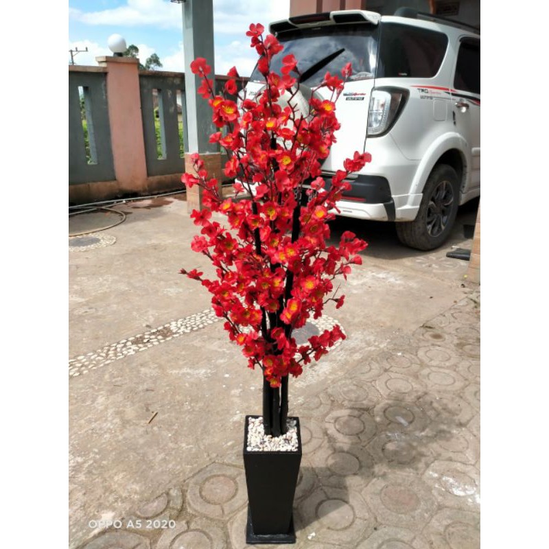 sakura merah120cm/bunga hias/sudut ruangan/bunga sakura