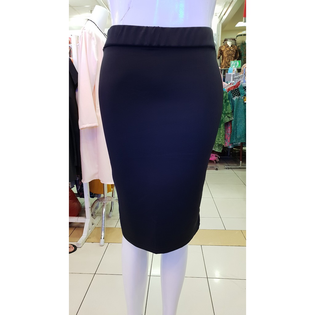 ROK SPAN PENDEK SCUBA / ROK PENSIL / ROK SPAN HITAM / ROK KERJA / PENSIL SKIRT CEWEK WANITA