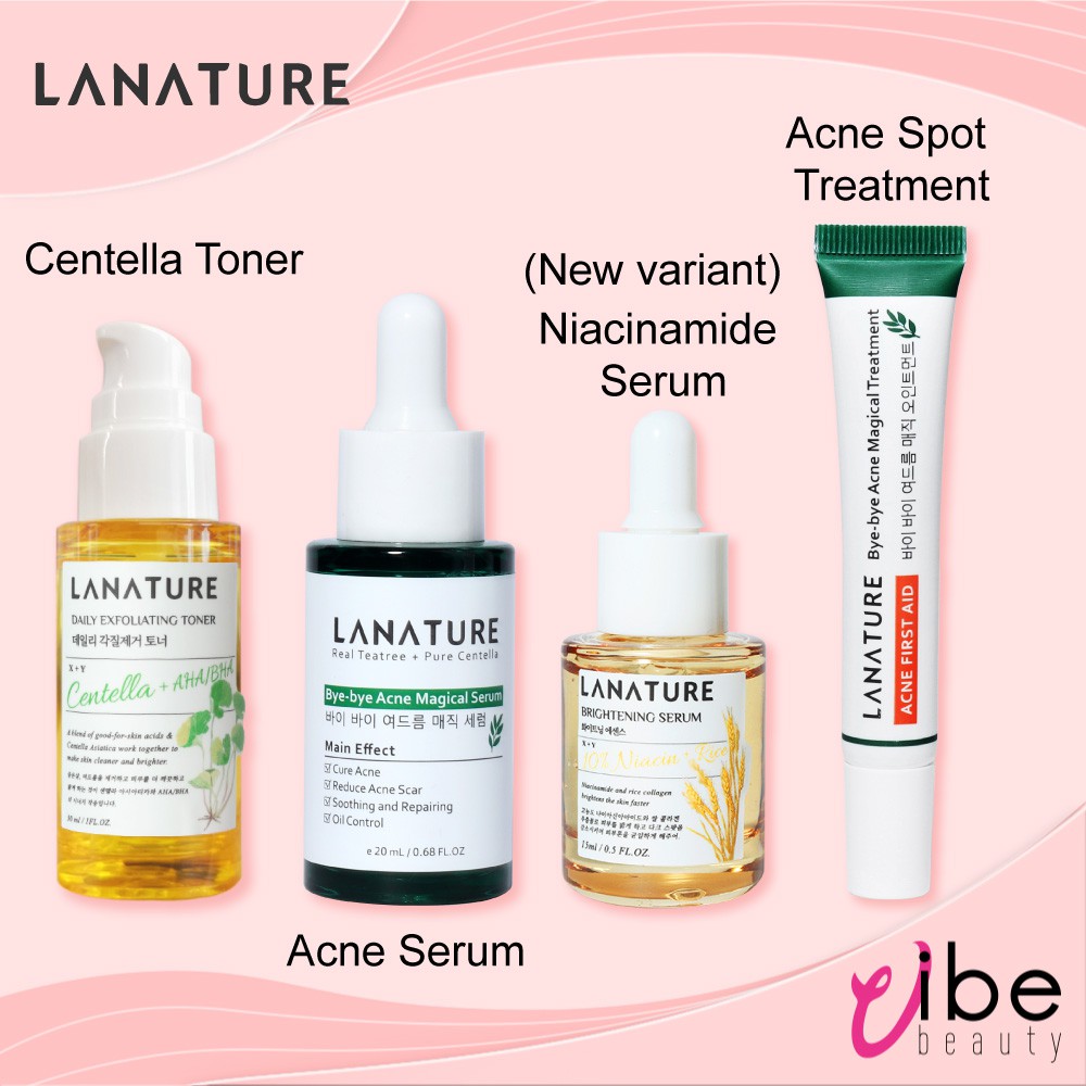 Lanature CENTELLA AHA BHA DAILY EXFOLIATING TONER /Acne serum/ Acne Treatment/LA NATURE bye bye acne
