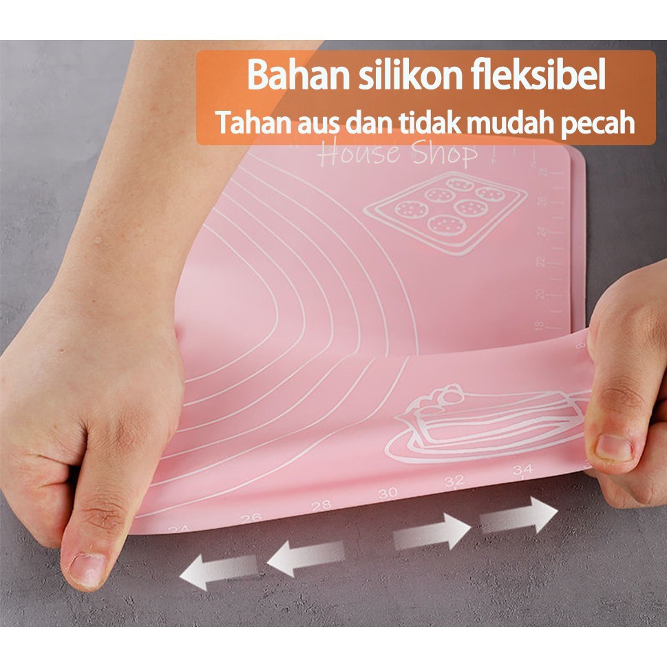 LM-0157 Alas Adonan Tepung &amp; Kue Silikon Anti Lengket - Baking Mat Silicone