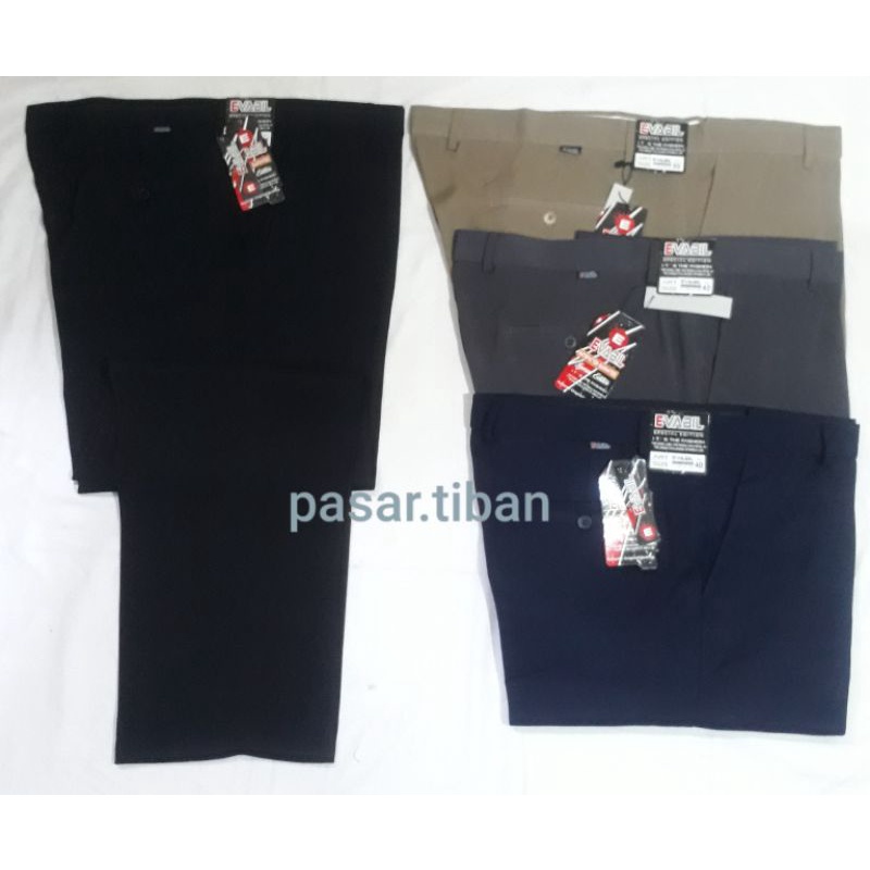 CELANA KANTOR/FORMAL/KERJA/KOREAN PRIA REGULERFIT BAHAN KAIN TWIS TEFLON SERAT HALUS/LICIN  Warna hitam, abu tua, Biru Dongker, Krem