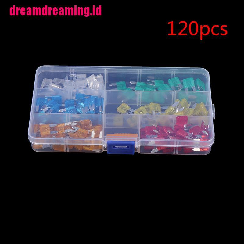 120pcs / set Sekring Gepeng Mini Micro Blade Untuk Mobil / Truk