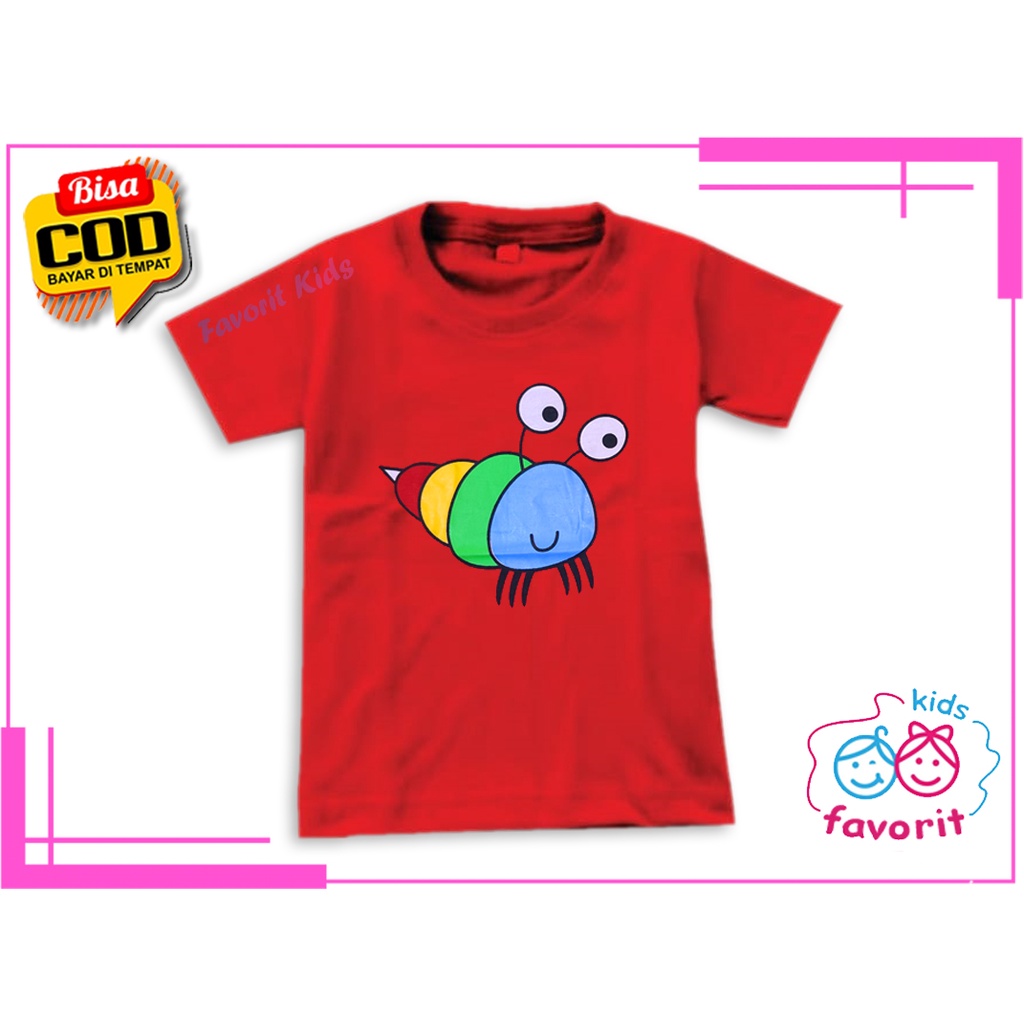 baju Kaos atasan anak laki laki dan perempuan lengan pendek || baju anak motif kartun