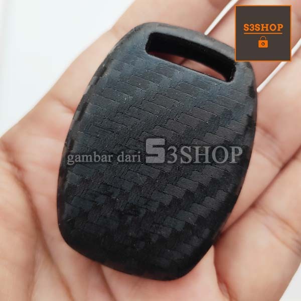 Sarung Kunci Silicon Rubber Case Fiber Carbon Honda Key Brio CRV BRV Mobilio Civic City