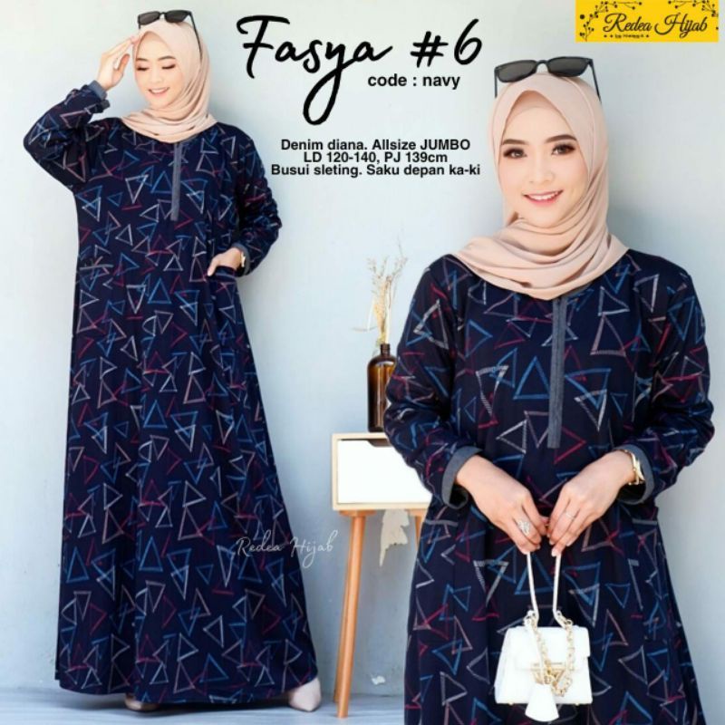 Fasya Jumbo Maxy - LD120-130 Gamis Denim Diana Jumbo Bigsize Oversize Busui Bumil / R.21 - 237-6122