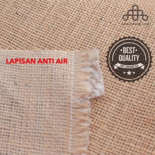 Kain Goni Premium 1 yard - Bahan Kain Karung Goni Baru - LAMINATED WATERPROOF JUTE BAG L 130cm