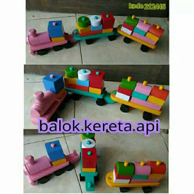 MAINAN KAYU BALOK KERETA API