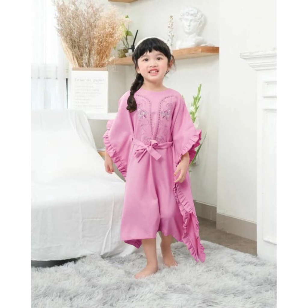 FenishaStore Dress Kaftan Anak Perempuan Emira Kid's Usia 3-5 Tahun