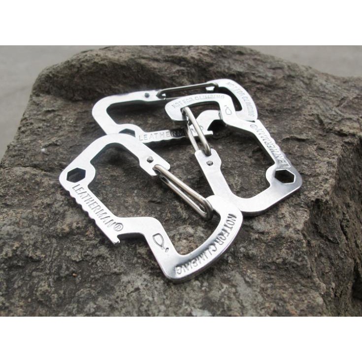 Carabiner Stainless OMSE38SV Steel with Bottle Opener - Silver