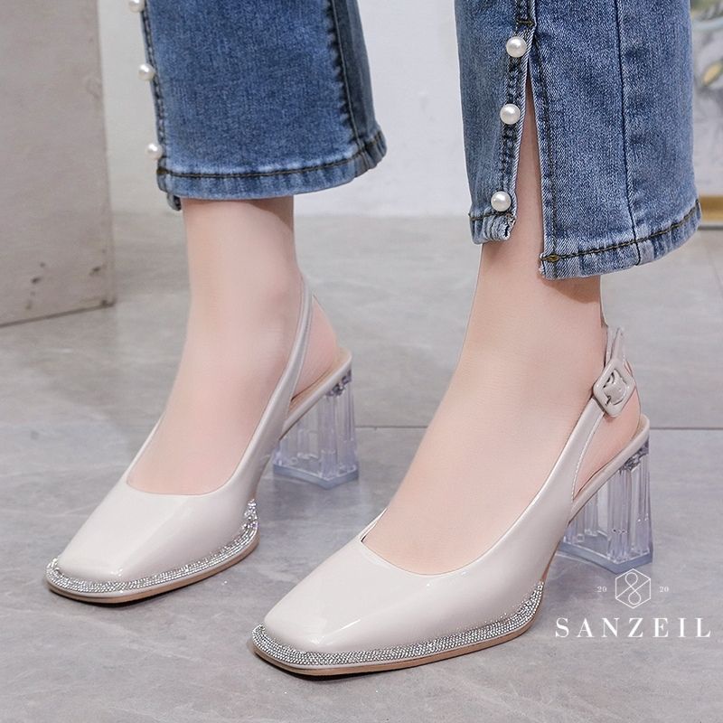 Sepatu Heels Wanita GO712 Chunky heels Import