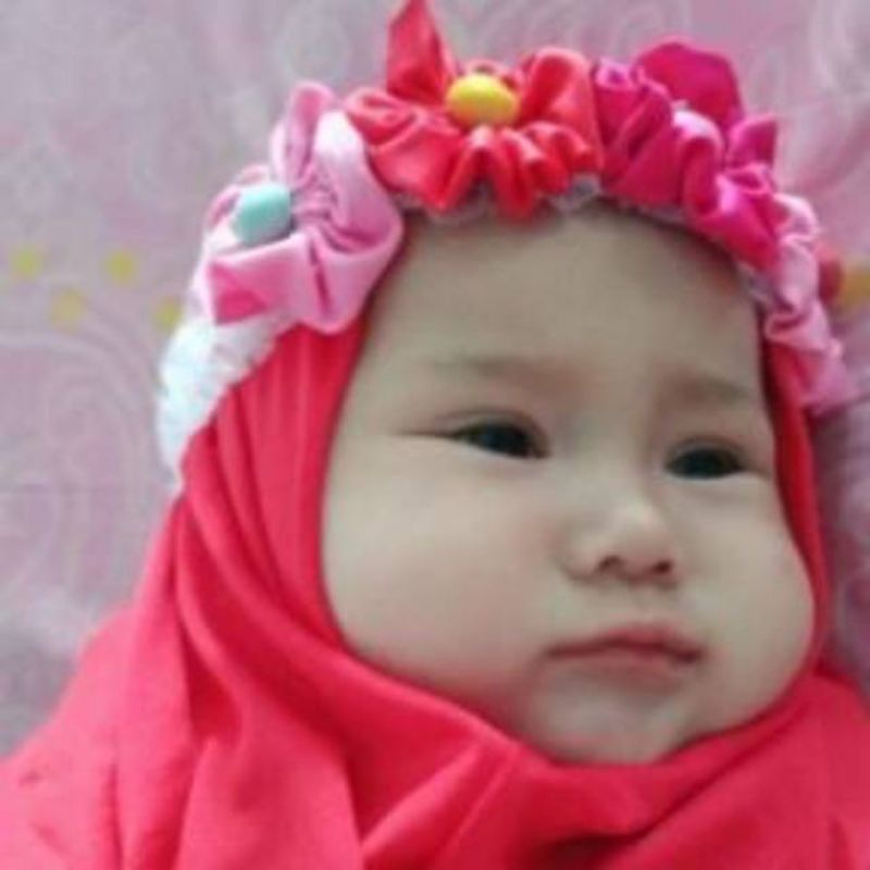 JILBAB BAYI BANDANA BUNGA