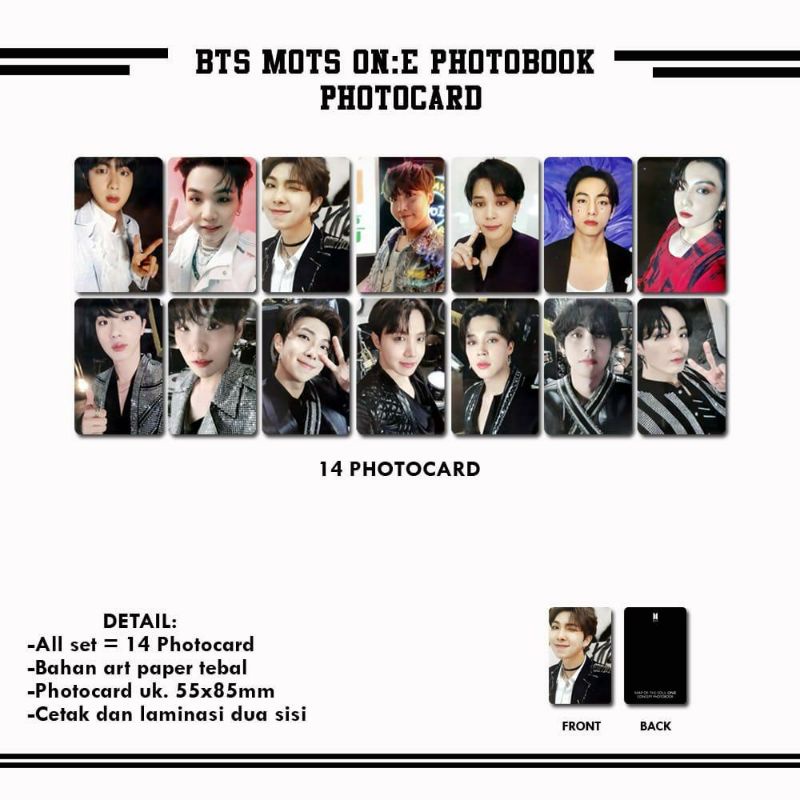 BTS MOTS ON;E PHOTOBOOK PHOTOCARD LOOK A LIKE