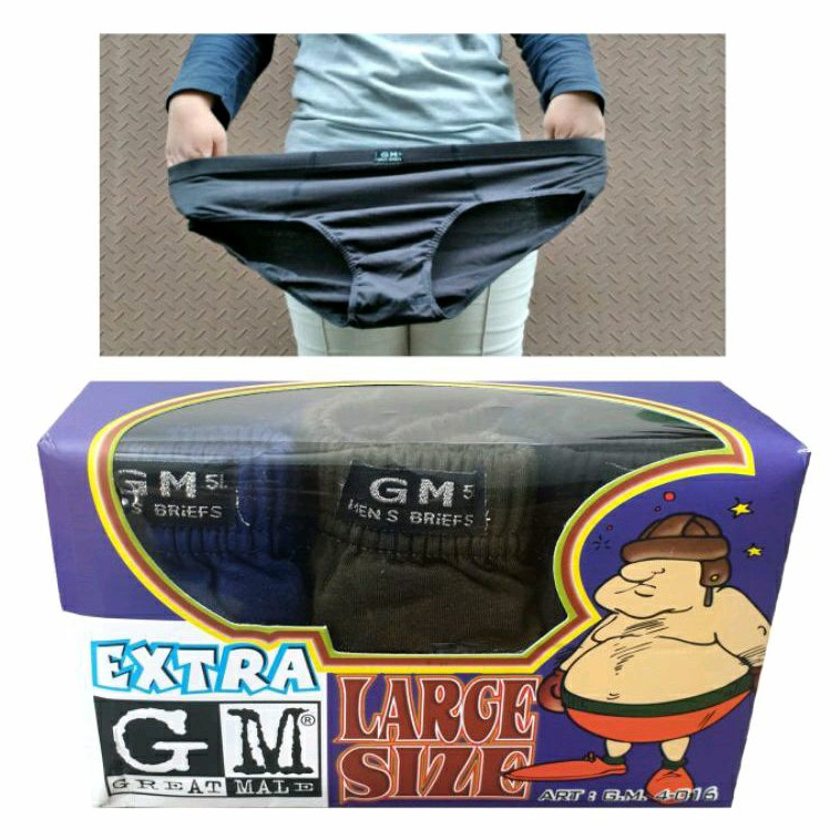 Celana Dalam Pria isi 3 GM SUPER JUMBO EXTRA LARGE SIZE Super Jumbo 5L, 4L, 3L | Great Male Big Size | CD Big Size