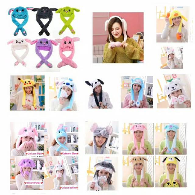 Dancing Hat Bunny Topi Kelinci Kuping Bisa Gerak Bahan Vonel