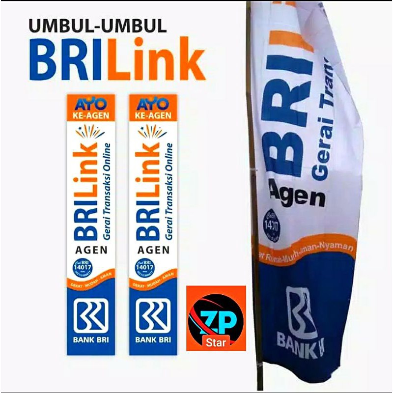 BRILink Umbul Umbul Agen Brilink 50 x 300cm Bahan TC