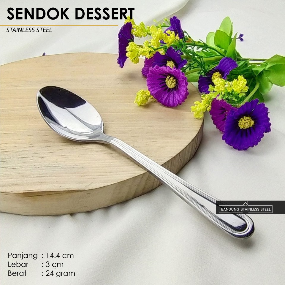 sendok makan besar teh kopi dessert kecil es krim stainless tebal hotel spoon