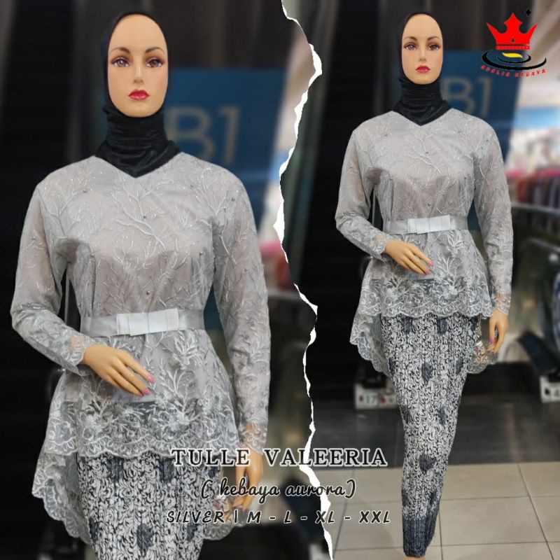 IndahKebaya | SETELAN KEBAYA AURORA TILLE / WISUDA / AKAD NIKAH / COUPLE /ROK PLISKET JUMBO TERLARIS