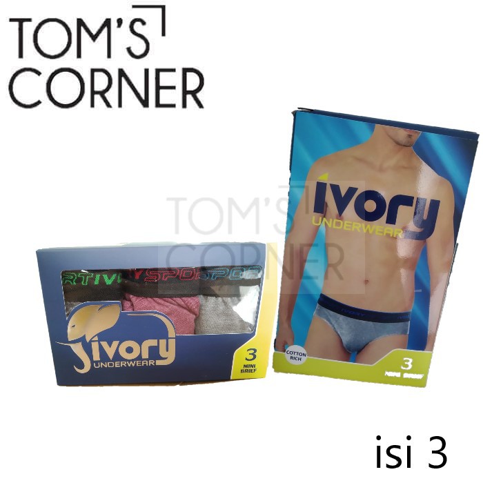 [Isi 3] Celana dalam pria Ivory by rider | cd karet boxer | IV 202