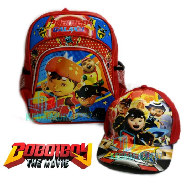 Tas Sekolah Anak Laki Laki Laki2 Cowok Sd Tk Karakter Boboiboy Murah gratis topi boboiboy