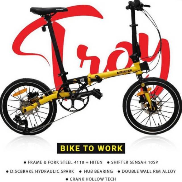 SEPEDA LIPAT ELEMENT TROY TO WORK  FOLDING BIKE 10 SPEED