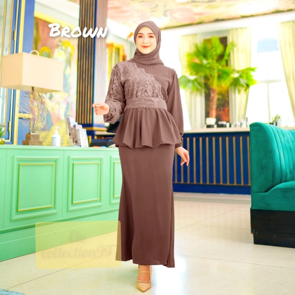 {MODEL BARU} Gamis Couple Remaja Terbaru MARIZA Size M L XL XXL Gamis Duyung Kekinian Dress Kondangan Mewah Elegant Gamis Brukat Wanita