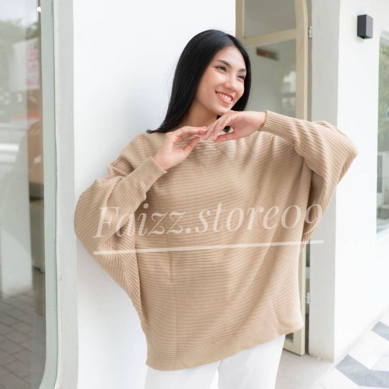 (REALPICT) Lasperal BATWING/Sweater Rajut OVERSIZE BATWING Premium Murah