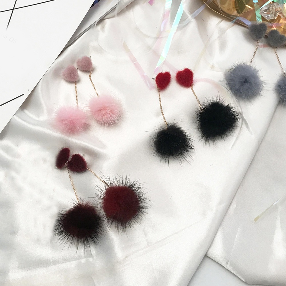 Hu Hu Hu Hu Hu Alat Bantu Pasang Kacamata♡ Anting Tusuk Gantung Wanita Desain Hatipom Pommutiara Imitasi Untuk Hadiah