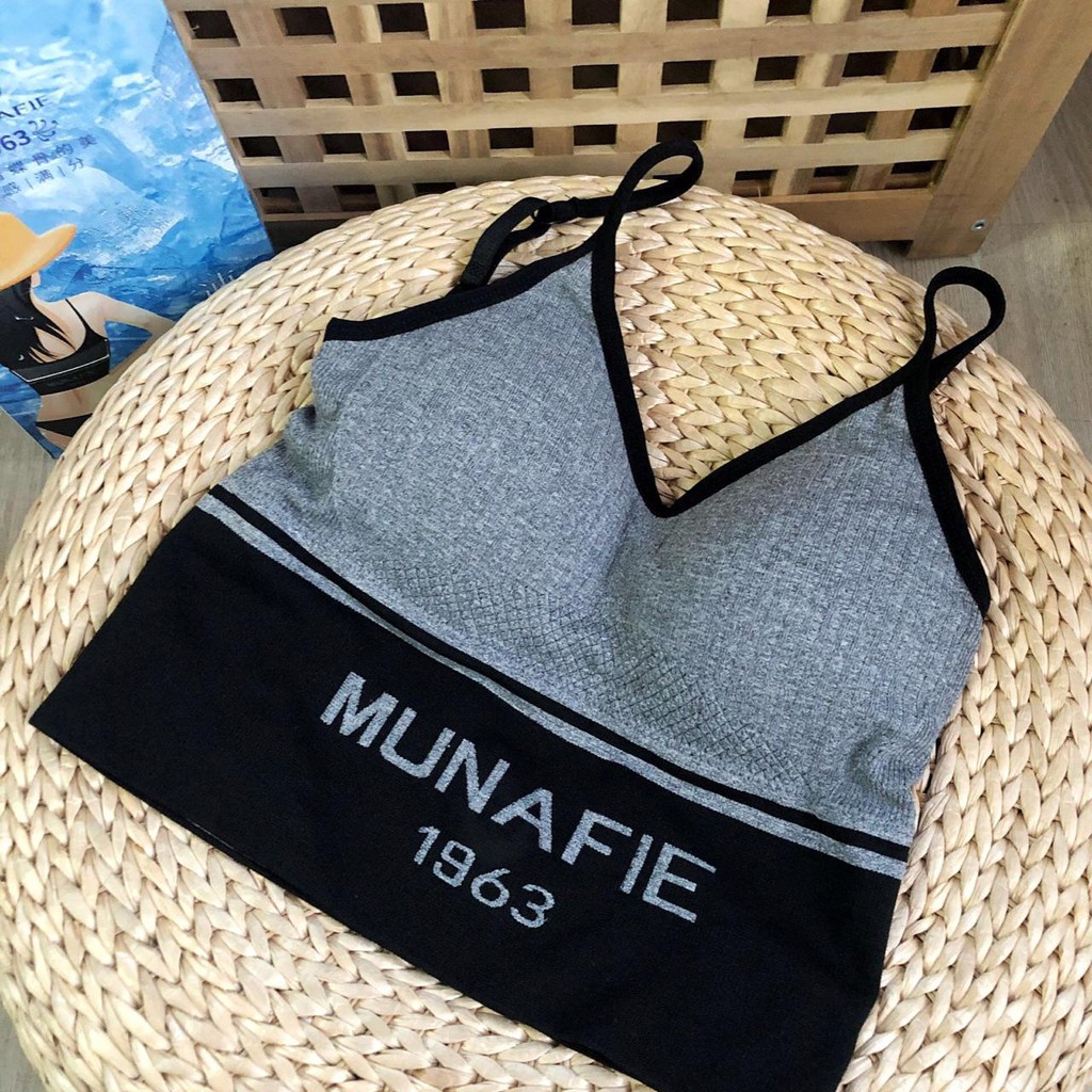 INFY - SPORT BRA MUNAFIE MOTIF BH TANPA KAWAT PAKAIAN DALAM WANITA FASHION OLAHRAGA PUSHUP B042