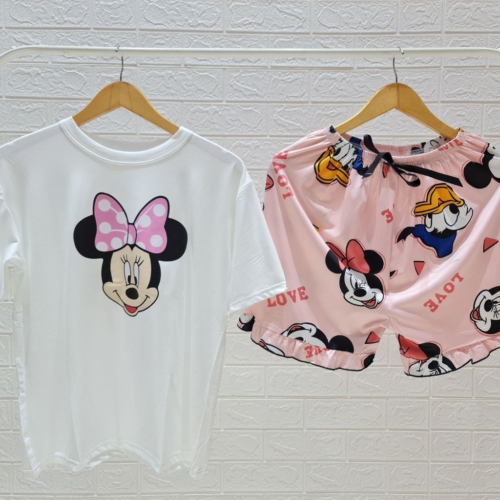 3348 kaos pajamas short one set import big baju tidur