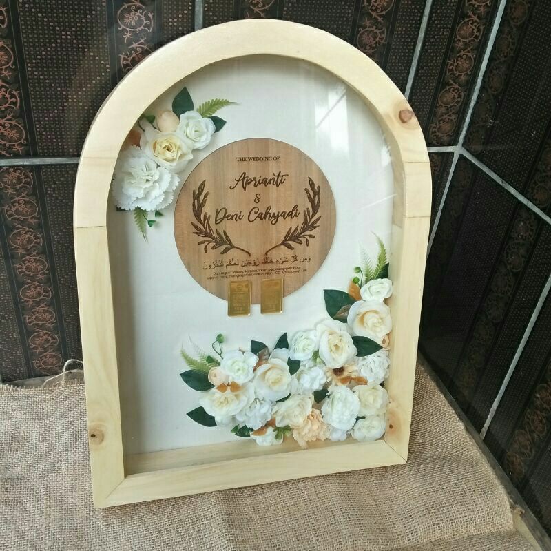 Mahar Pernikahan Bingkai / frame / Pigura 3D Simple aestethic retro rustic simple
