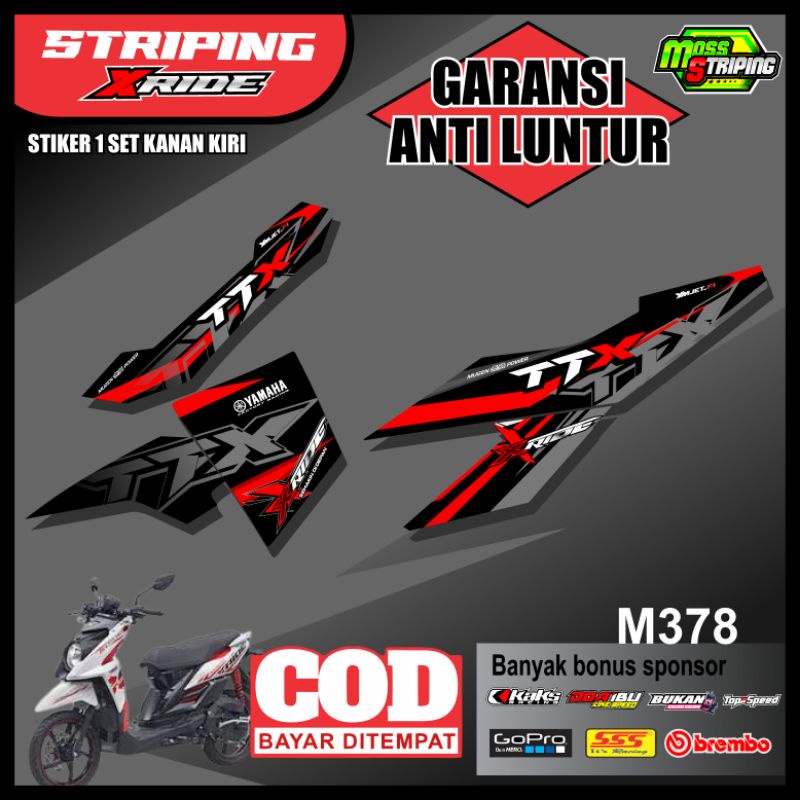 STIKER MOTOR - STRIPING X RIDE 155 X RIDE 115 ( M378 )- STICKER STIKER MOTOR X RIDE 115 X RIDE 115 L