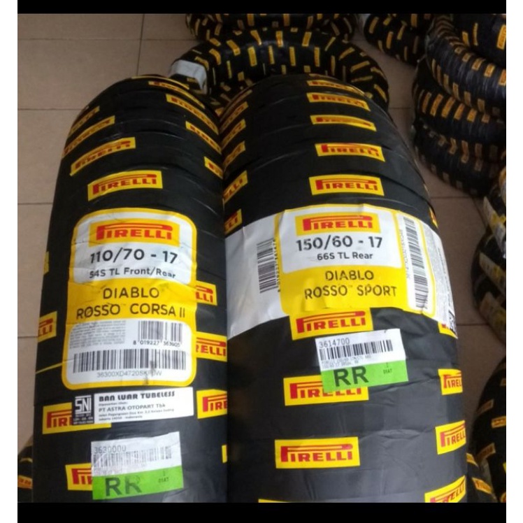 Paket Ban Pirelli Diablo Rosso Corsa 2 110/70-17 & 150/60-17 Diablo Rosso Sport