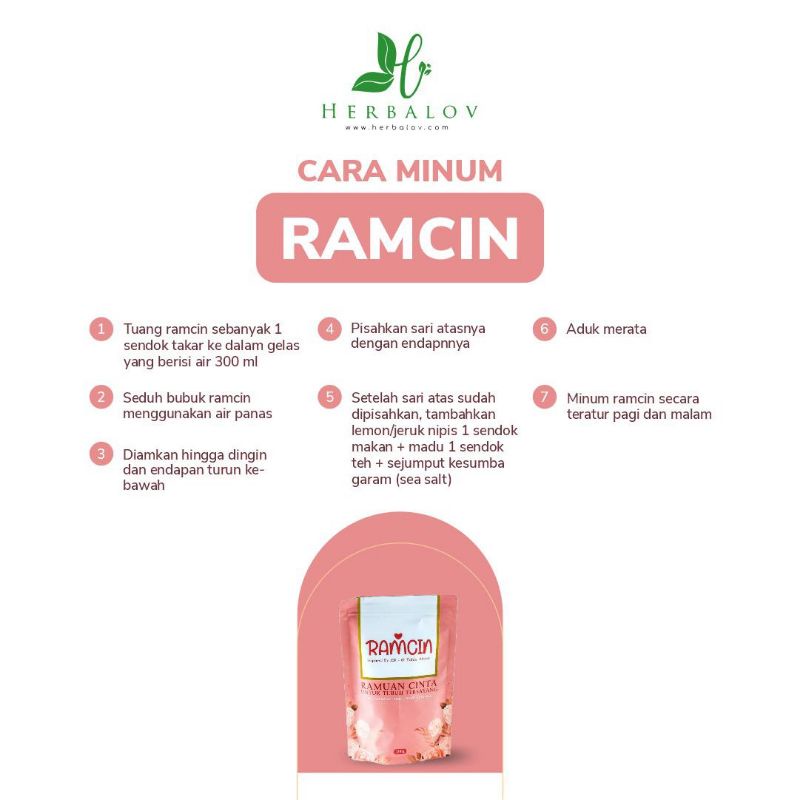 

Ramcin100g (jamu instan booster diet, penunjang promil, penjaga imun)