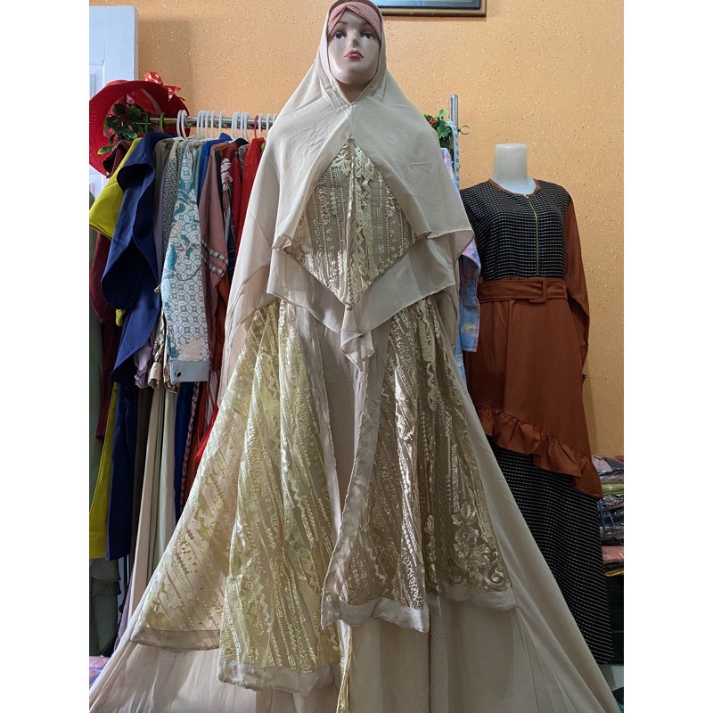 Gamis Setelan Khimar Tile by 3V MOSLEM