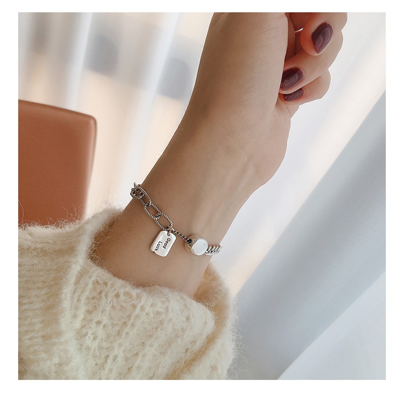 925 perak sterling untuk wanita gelang fashion perhiasan Korea beruntung