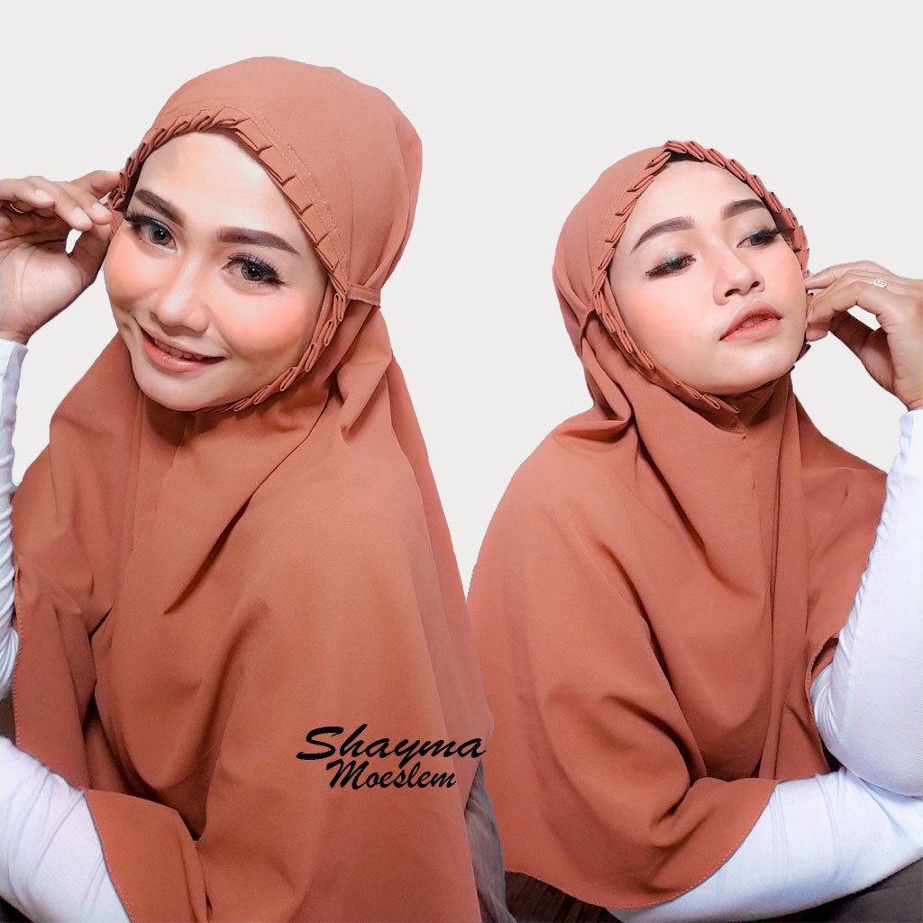 Khimar Bergo Lipit Tali Belakang / Bergo Maryam Lipit KCB / Hijab Instan Tali