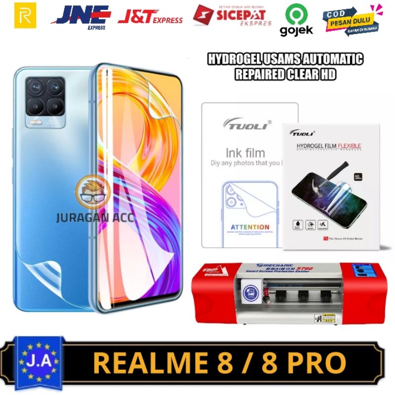 2in1 - Realme 8 8Pro Hydrogel Anti Gores Full Depan Belakang Clear HD Realmi 8 8Pro Screen Protector