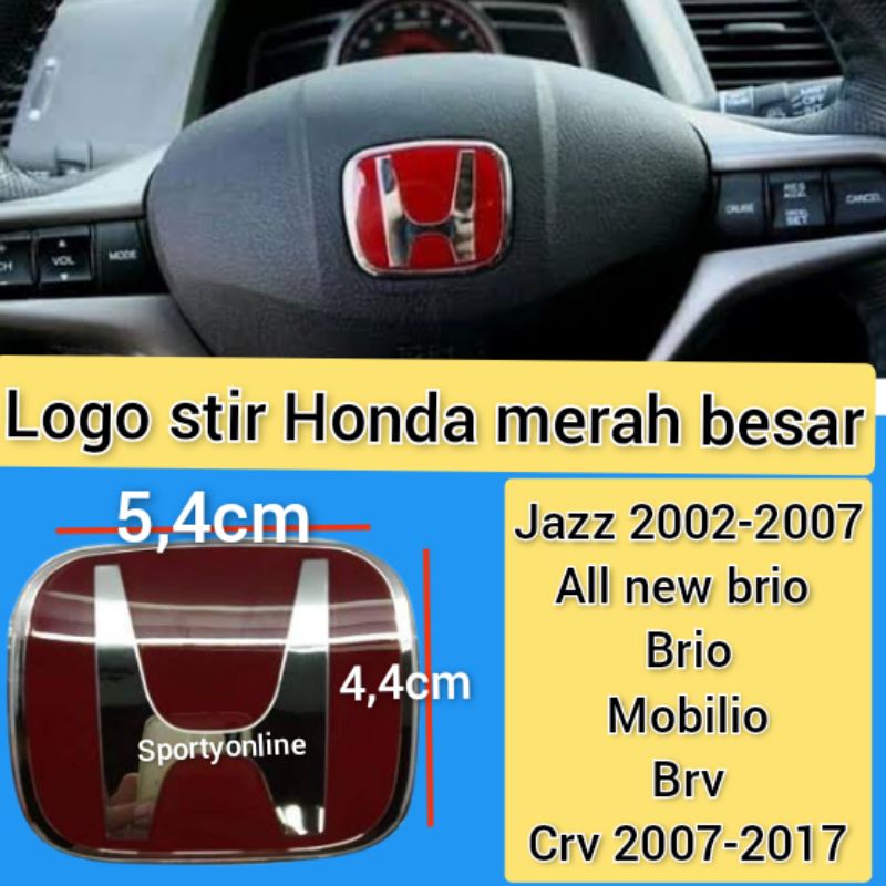 Logo honda merah stir besar original,