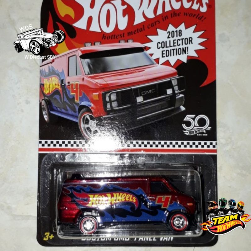 Hot Wheels Mail In Custom GMC Panel Van Ban Karet Redlines Hobi Mainan Diecast Mobil Kolektor