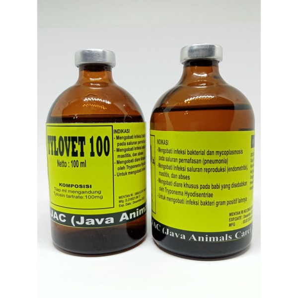 tylovet-100 inj 100ml.obat infeksisaluran pernafasan,batuk,pilek,radang paru pada sapi kerbau kuda k